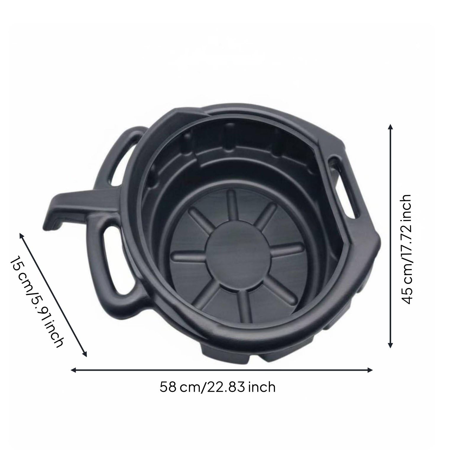 Vaschetta Raccolta Olio per Cambi Manico Comfort Bocca Versatile Antispreco Capacità Struttura Ergonomica in PP Adatta a Uso Professionale Domestico Garage, 15L