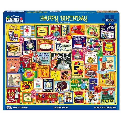 White Mountain Happy Birthday Geschenke für Frauen & Männer Spaß 1000 Teile Puzzles für Erwachsene Collage Ideen White Mountain Happy Birthday Geschenke für Frauen & Männer Spaß 1000 Teile Puzzles für Erwachsene Collage Ideen