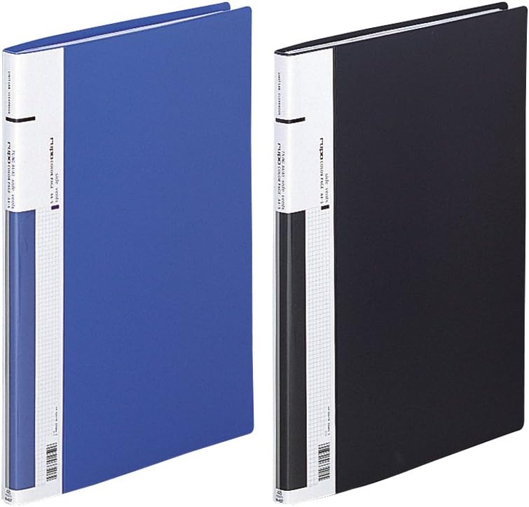 Lihit Lab N437 Eye File, Clear Book, Side Holder, 24 Pockets, A4/A3, Indigo