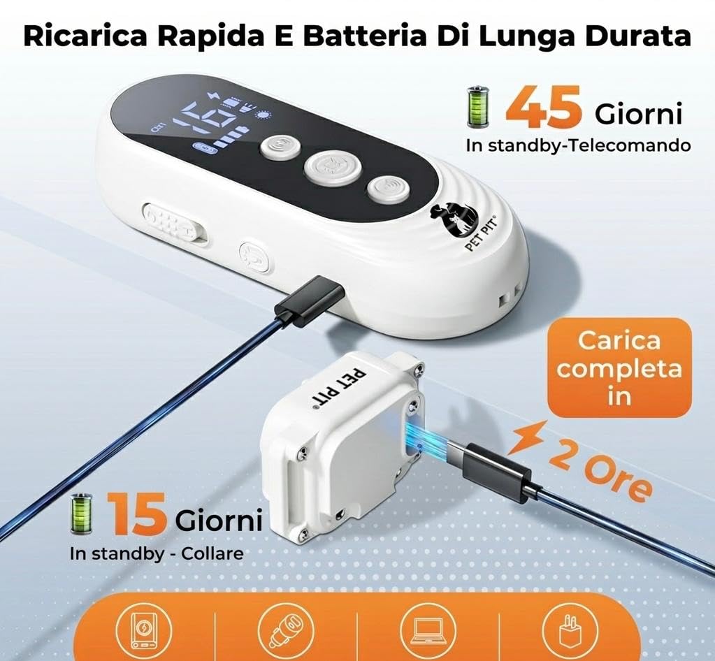 Collier pour Chien avec Télécommande, Portée jusqu’à 3 km, Fonctions Sonores, Vibration et Lumière, 4 Modes Personnalisables, Étanche IPX7, Rechargeable, pour Utilisation Quotidienne