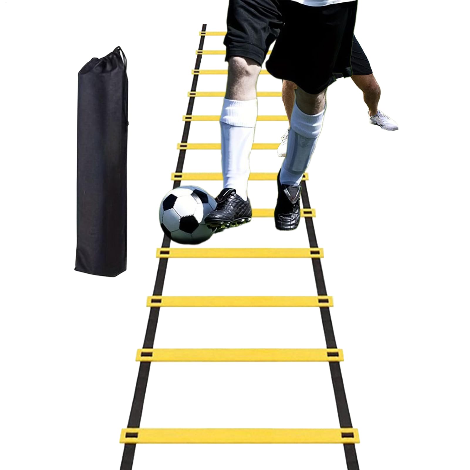 Agility Footwork Ladder - Extended 19.6 Foot Training Speed Ladders with Portable Carrying Bag, Durable Coordination Training Equipment | Perfect Football Basketball Baseball Tennis Athletic