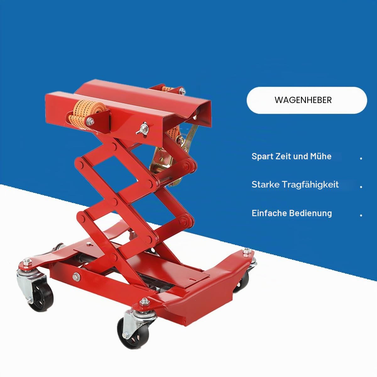 Boden Getriebeheber Motorradhebebühne bis zu 200kg Hebebühne 185-590 mm | für Motorräder höhenverstellbarer zwischen 185-590 mm Hebescheren-Mittelständer für Die Mechanische Wartung Verwendet
