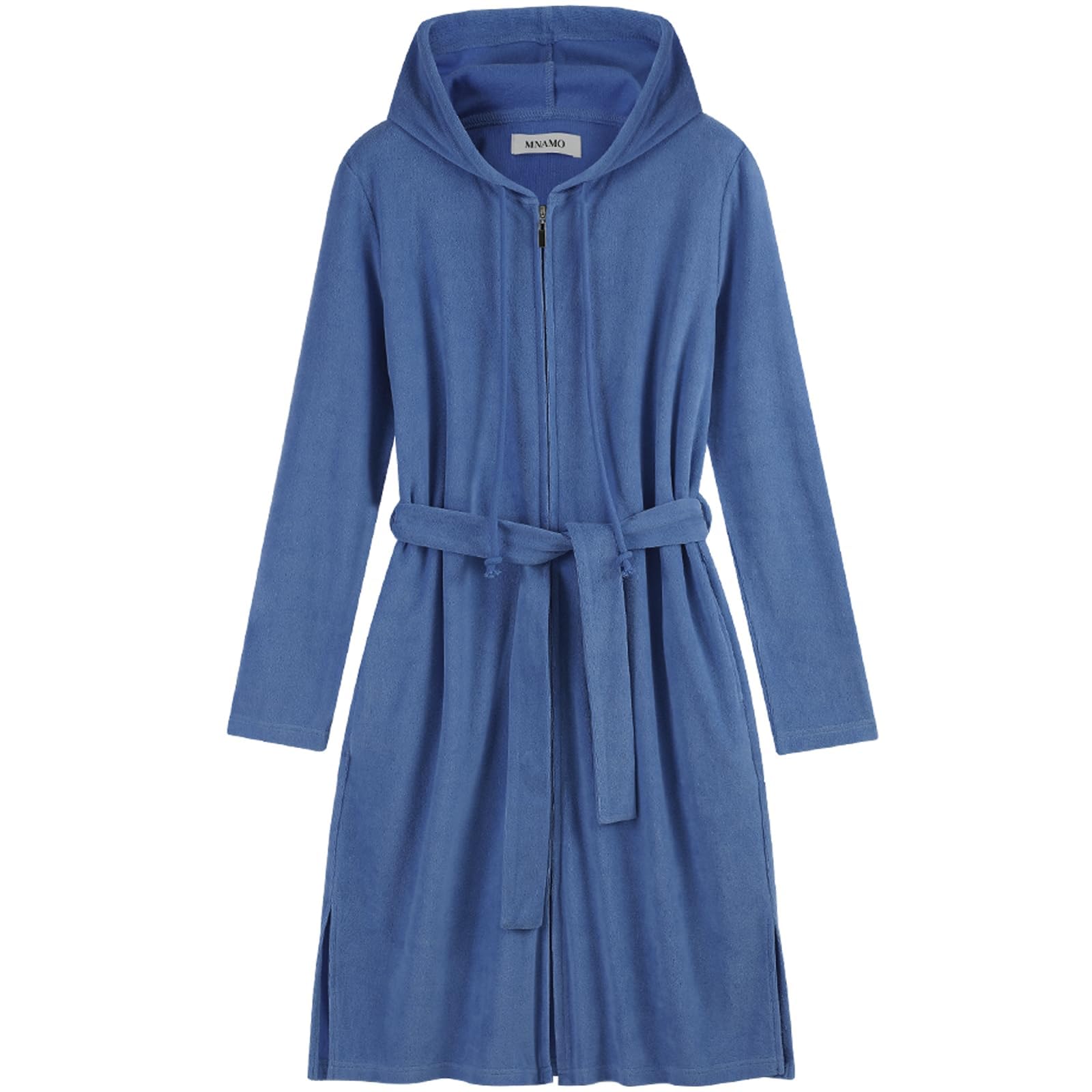 Damen Kapuze Bademantel Reißverschluss Frottee Langarm Bademantel | Kurz und Leicht.Taschen und Bindegürtel – geprüft auf Schadstoffe, ideal für Sauna und Zuhause