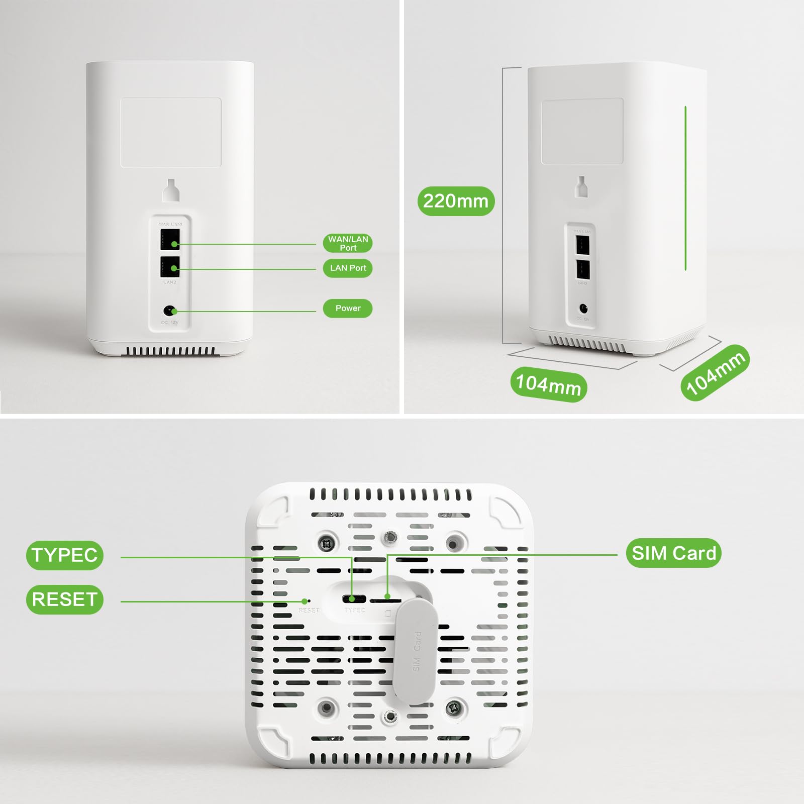 InHand Networks CPE 5G Routeur,AX3000 Wi-FI 6,5G SA/NSA: Max.DL 3.4Gbps,Qualcomm CPU,Built-in 8 Antenna,2x2 MIMO,VPN Routeur,Failover Automatique,Firewall 3 Layer,Gestion Cloud,Connecter à 128