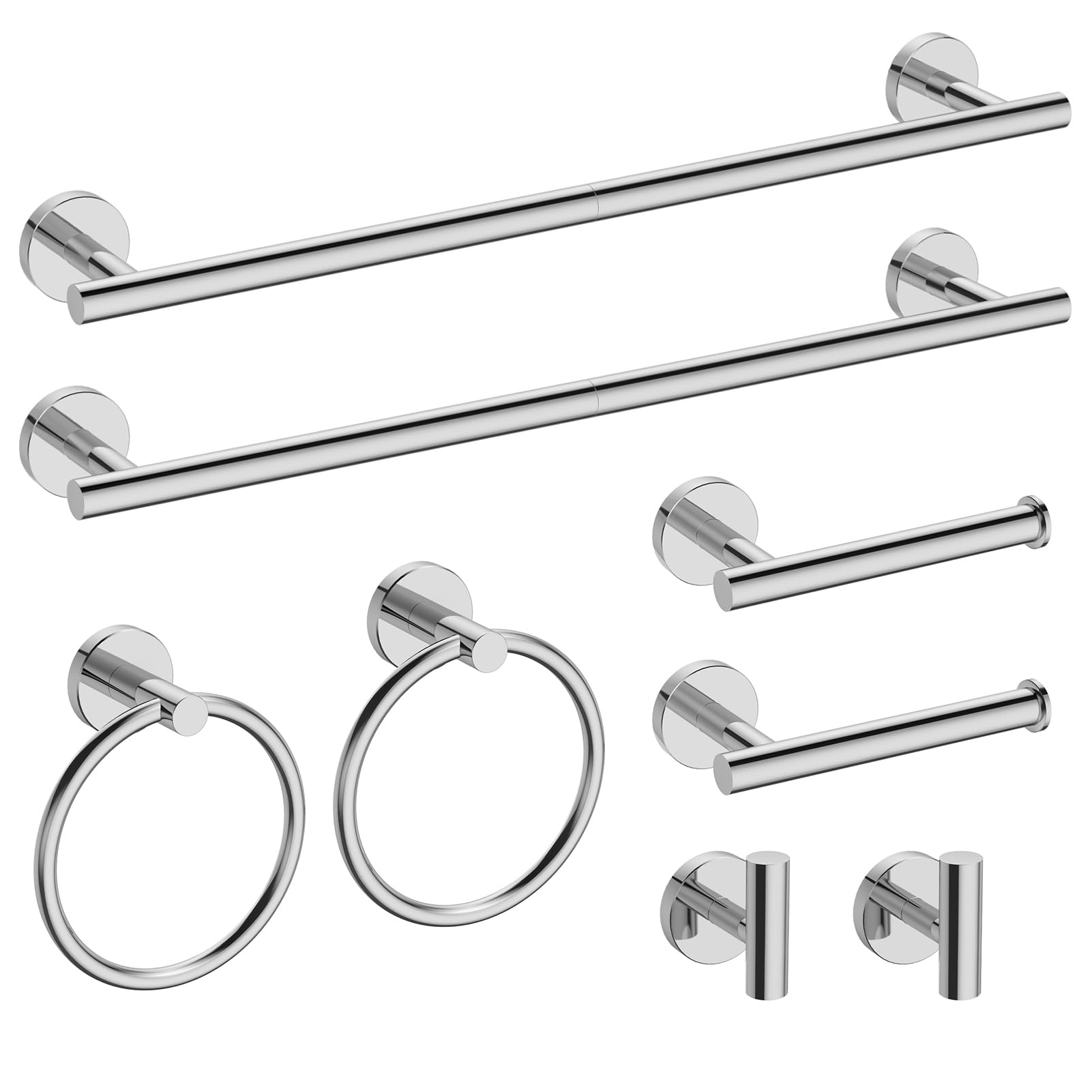 USHOWER Matte Black Bathroom Hardware Set - 8 Piece -21