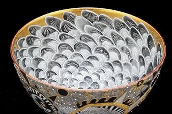 Amazon.co.jp: MG敬 細密四人展IV藤本友 作『茶碗（大）魚模様