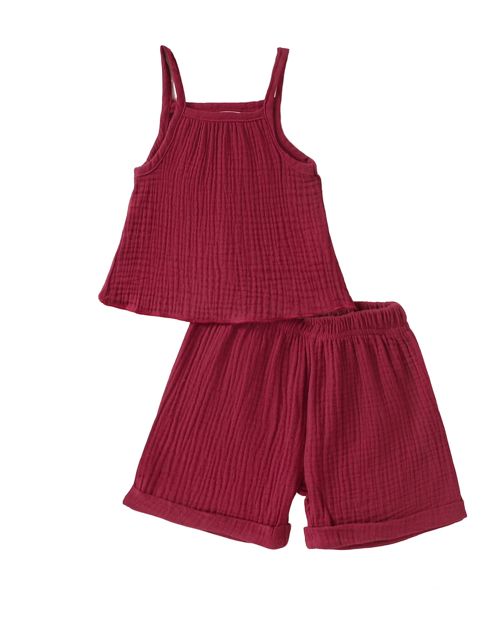 Weebaby Toddler Girl Clothes Baby Summer Outfits Sleeveless Halter Top Ruffle Short Set Cute Kids Clothes Girls