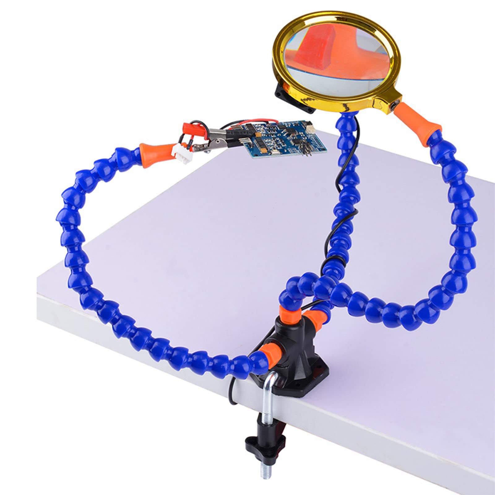 saldatura ausiliaria flessibile, saldatura di terz Strumento di supporto for saldatura Helping Hands con lente for elettronica Saldatura di base in vetro e alluminio