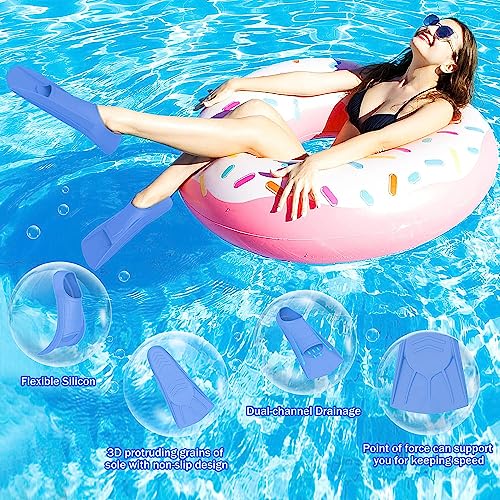 Image of Gintenco Swim Fins, Swim Training Fins for Snorkeling Swimming Diving, Floating Fins Comfortable Swim Flippers Travel Size with Bag for Adults Men Women Kids