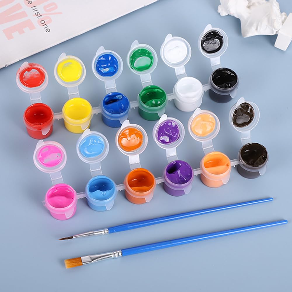 120 Botes de Pintura Vacíos 5ml Mini Tiras de Pintura Vacías Tazas de Pintura Vacias de Plástico Botes Pequeños de Pintura Transparentes con Tapa para Aulas Escuelas Pinturas (20 Tiras)