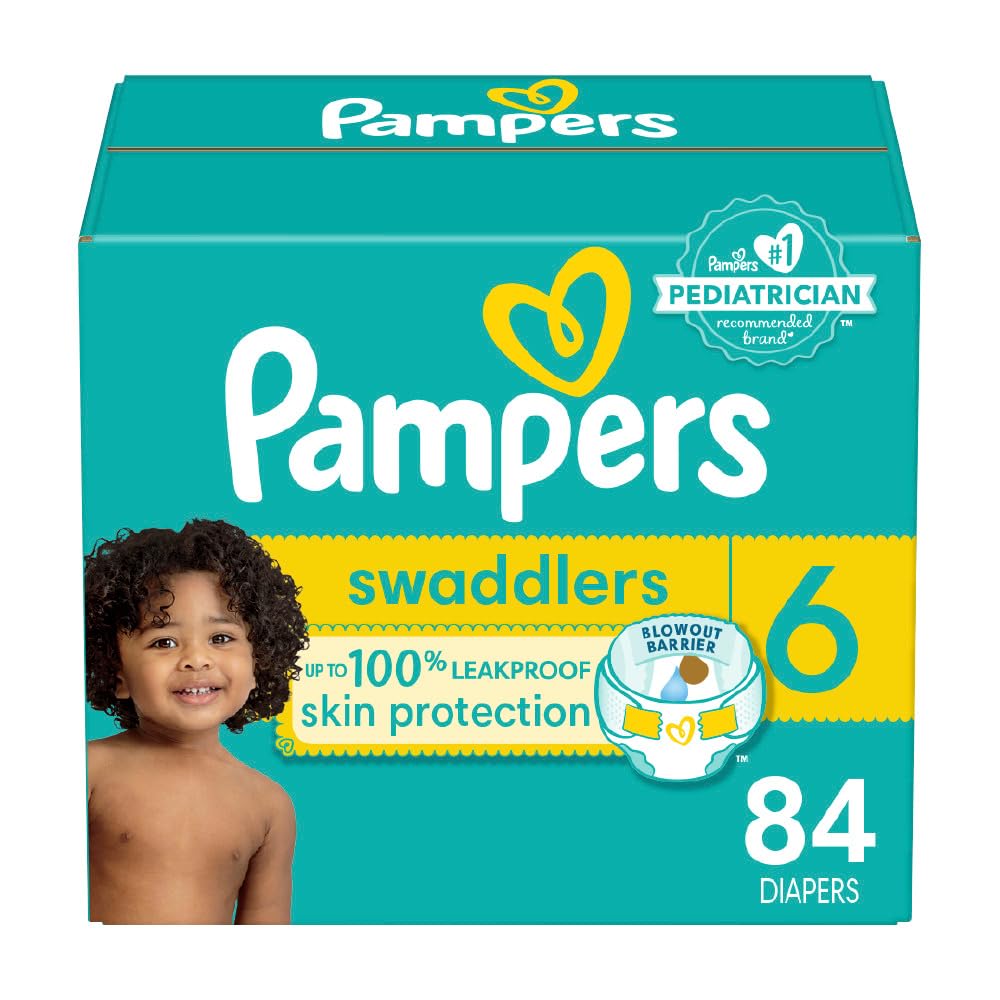 Pampers Baby Diapers - Swaddlers - Size 6, 84 Count, Ultra Absorbent Disposable Infant Diaper