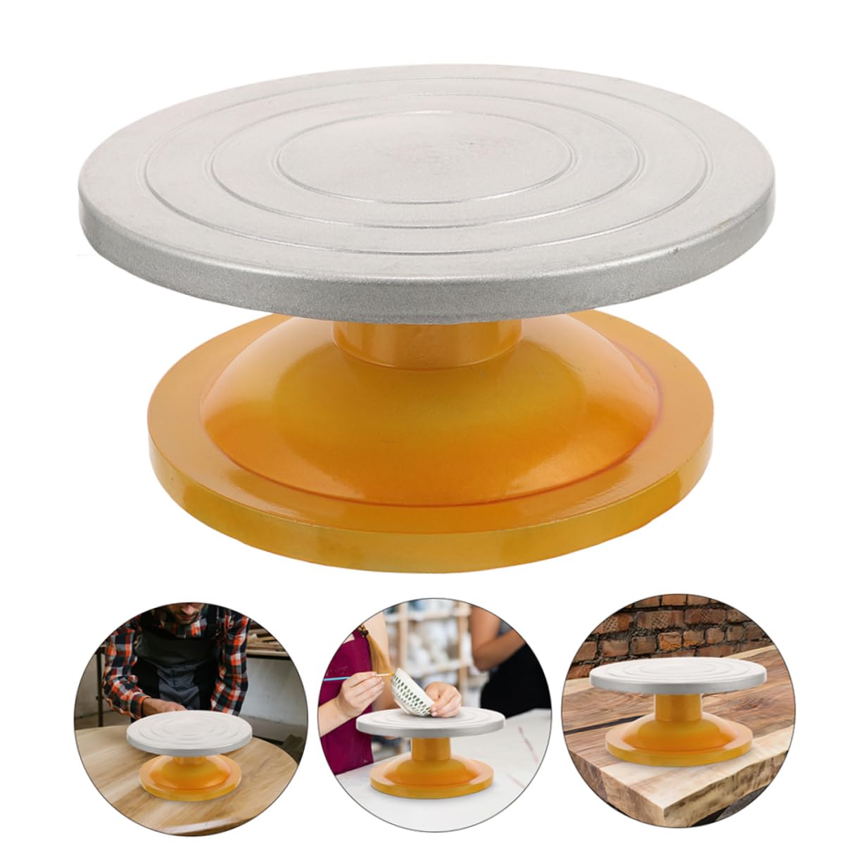 PRETYZOOM 2piezas Soporte De Pastel Manual Base Estable Giratorio para Decoración De Tartas Utensilio De Repostería para Modelado