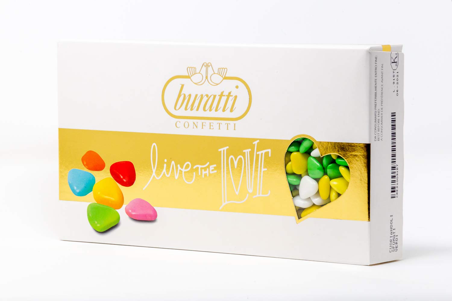 Buratti Confetti Confettis au Chocolat Avec Mini Coeurs Ivoire 1 Kg