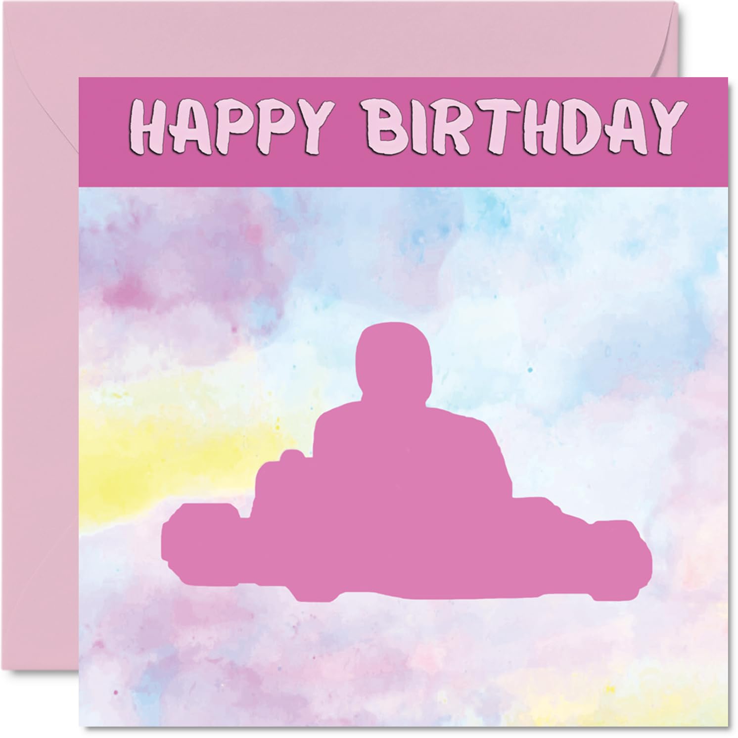 Sport Birthday Cards for Women Girls - Karting Girls in Sport - Karting Birthday Card for Friend Sister Daughter Niece Teammate, 145mm Athlete Greeting Cards