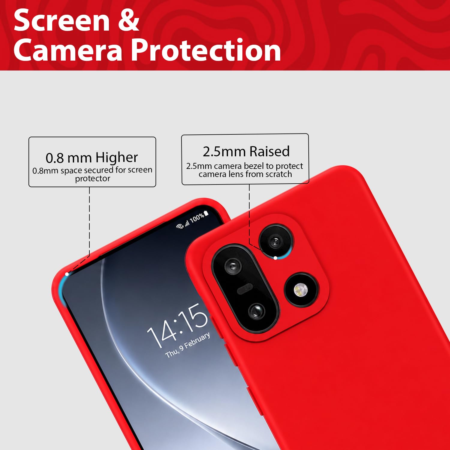 OnePlus 15 Silicone Case - Red -3