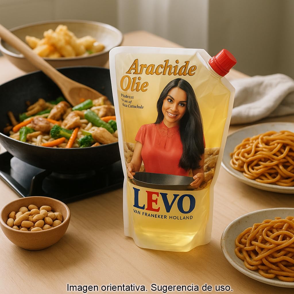 Aceite de cacahuete 500 ml para wok y frituras, alto punto de humo, sabor suave, ideal cocina asiática y salteados