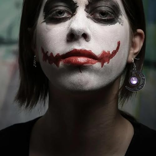 Miniatura 3 de Aretes colgantes góticos de luna, estilo punk, estilo punk y victoriano, joyería misteriosa de vampiro, accesorios de disfraz de Halloween para mujer