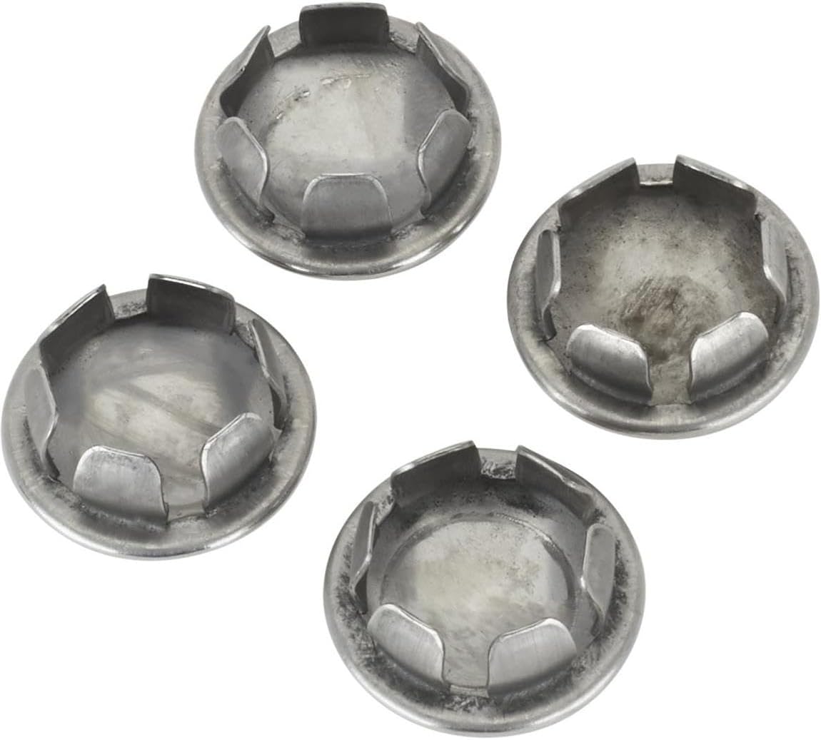 Speedway Motors Polished Stainless Steel Bumper Plugs for Cars and Trucks, 1.15 Inch Diameter Button Style Hole Covers Fit .875 Inch Openings, Durable Polished Finish