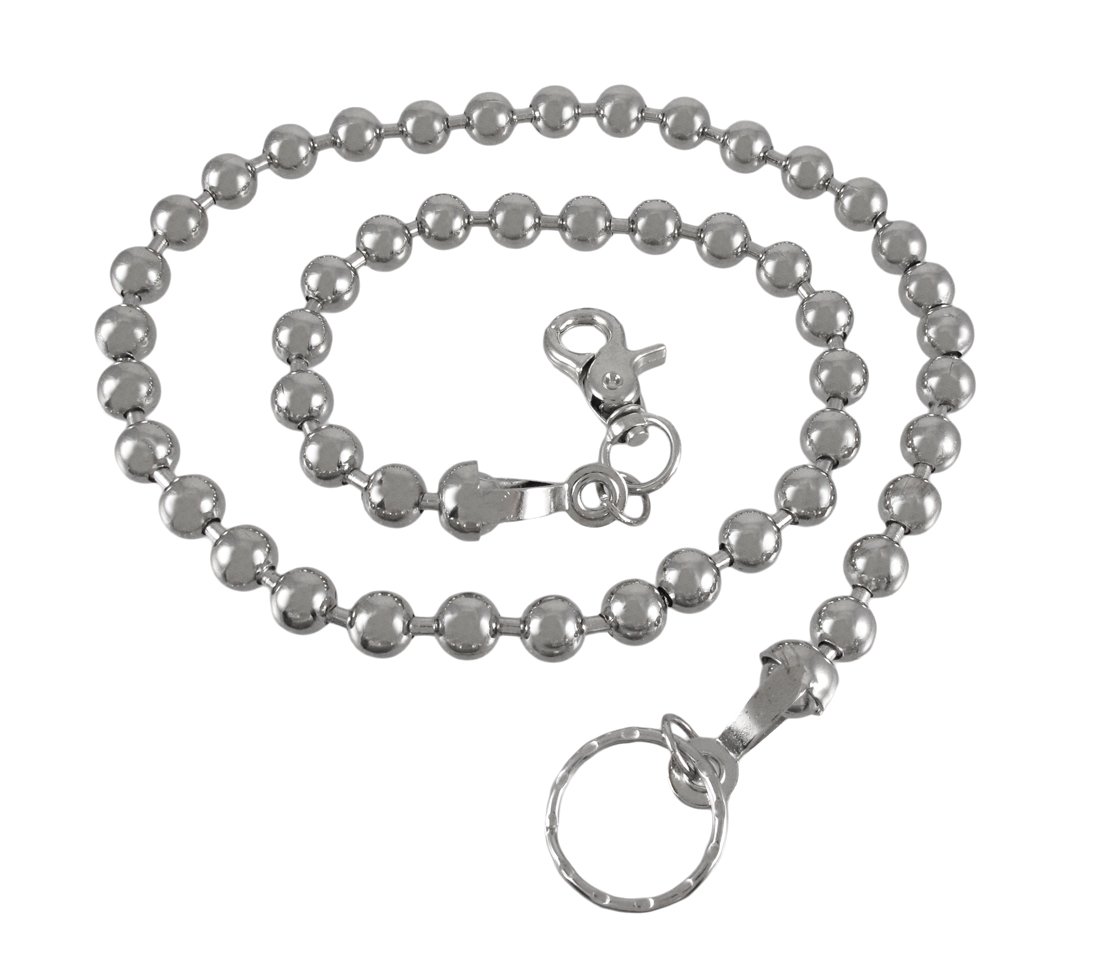 Things2Die4Huge Chrome Plated Round Bead Link Wallet Chain Jeans