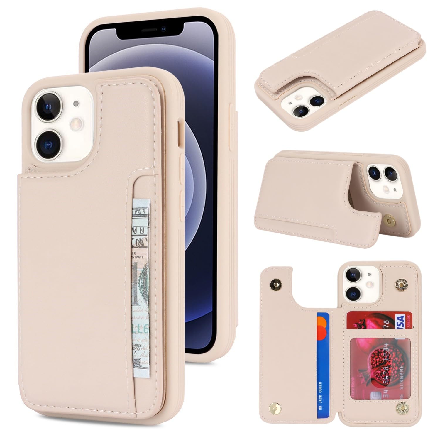 iCoverCase Compatible with iPhone 12 Mini Case with Card Holder, Wallet Phone Case for Women Men RFID Blocking PU Leather Protective Case 5.4 Inch (