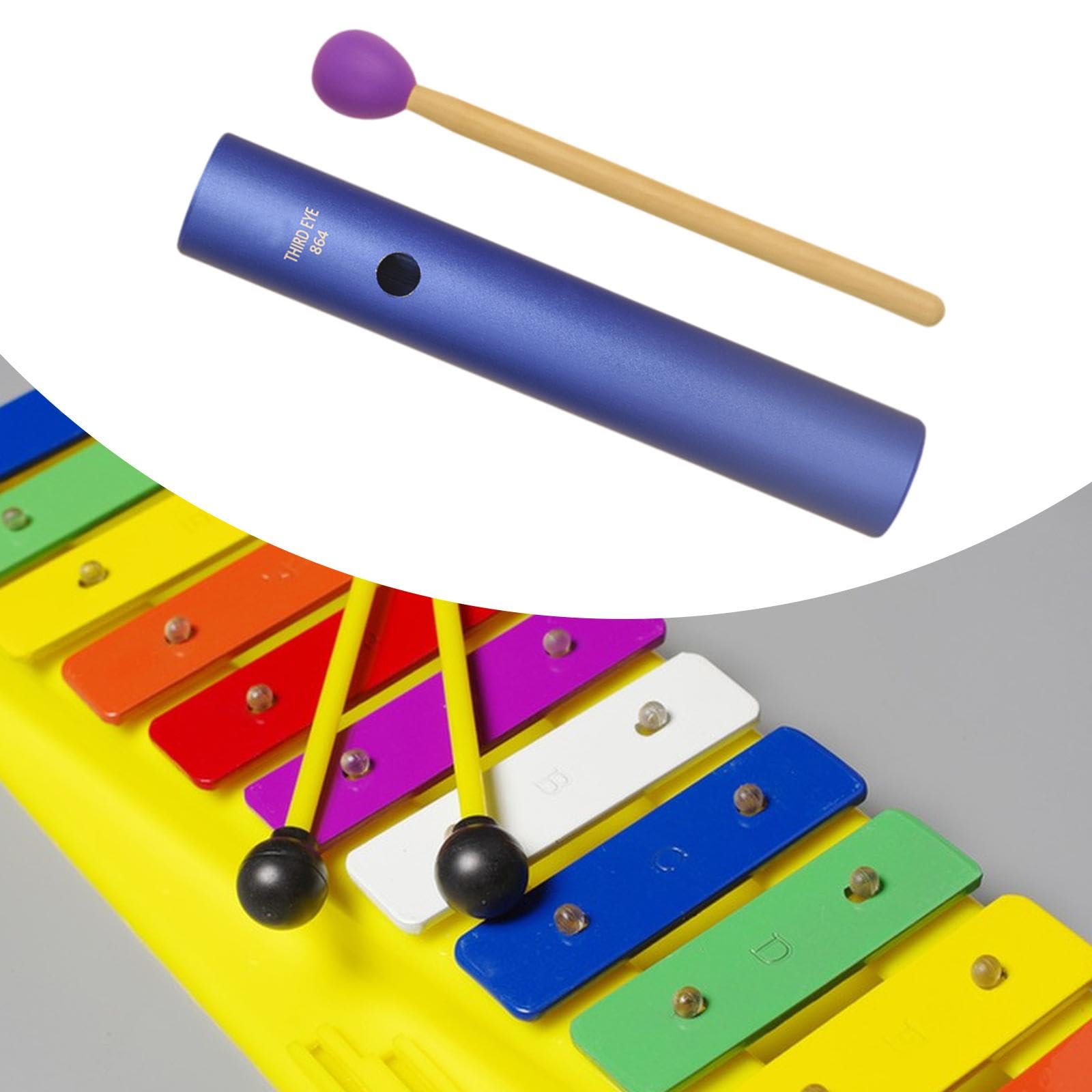 Colcolo Tube Wah en Alliage d'aluminium, Jouet Musical, Shaker, Instrument de Musique Professionnel, Instrument Guiro, Tube de Rythme éducatif pour Enfants, Indigo