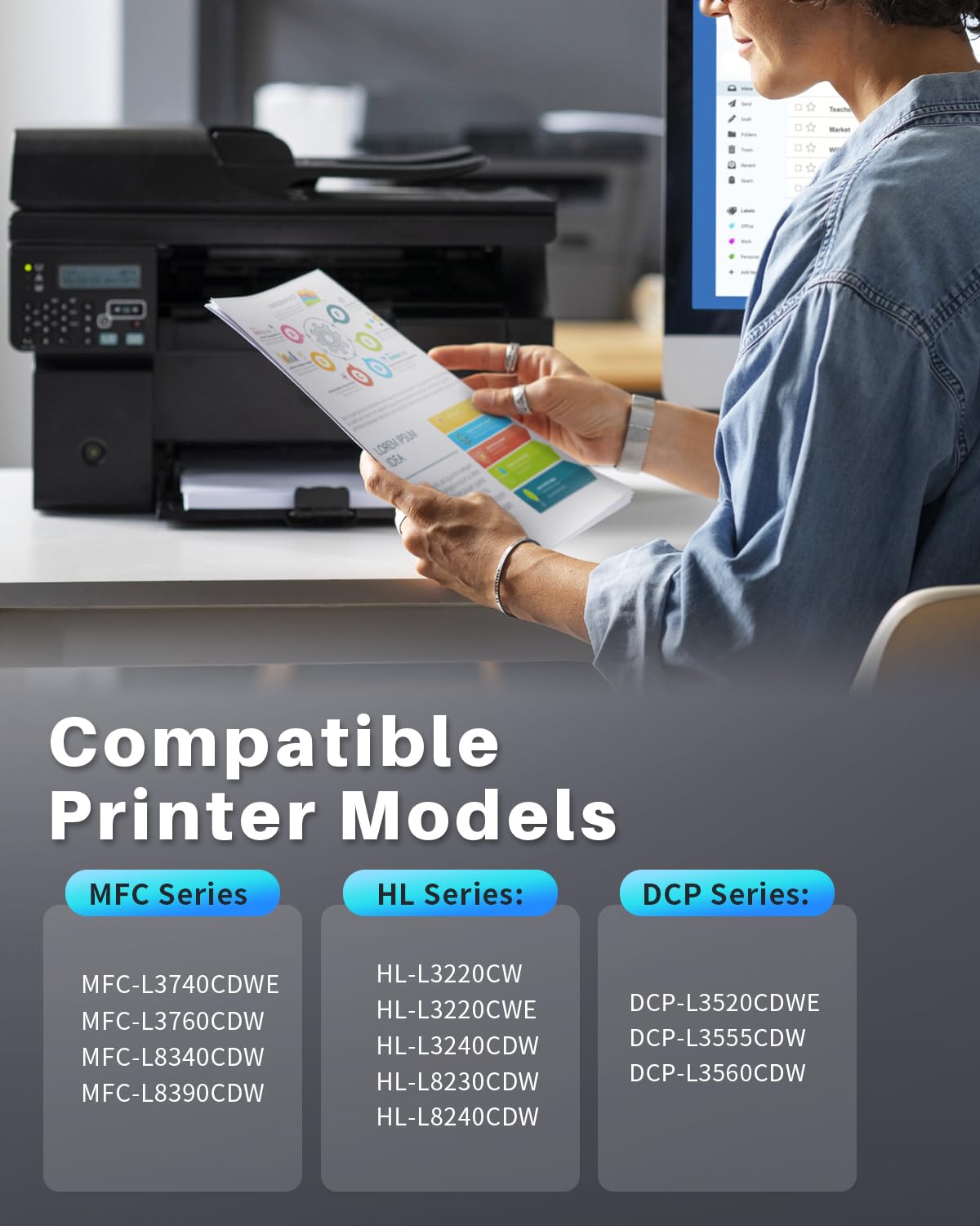 INK4U DR248CL Tambor Compatible para Brother DR248 para Brother DCP-L3560CDW DCP-L3520CDW HL-L3240CDW HL-L3220CW MFC-L3740CDW MFC-L3760CDW