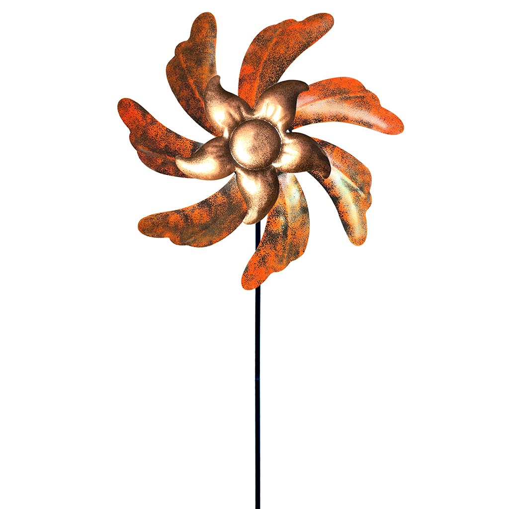 Handcrafted Metal Garden Wind Spinner Sculpture Metal Windmill Stake Weatherproof Yard Art Decoration for Outdoor Spaces Windmills for Yard Decoration