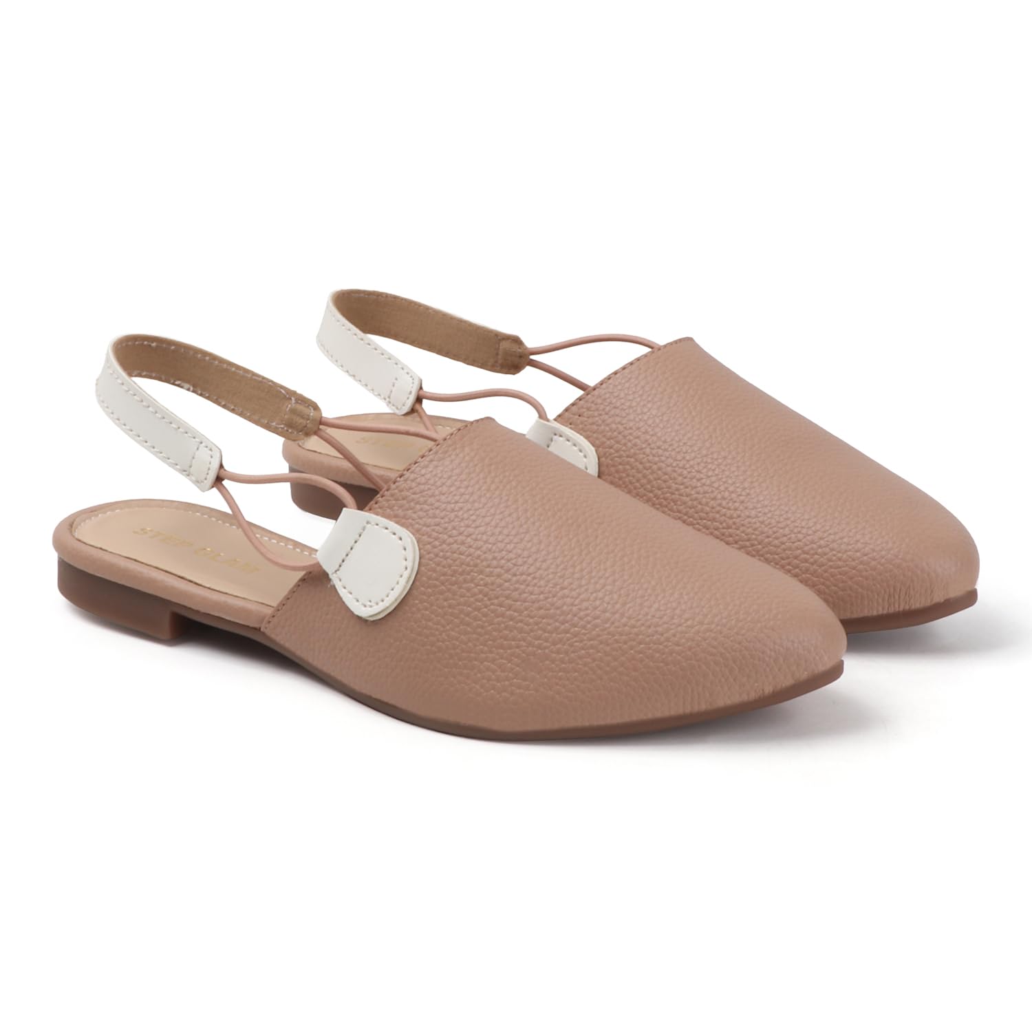 Women's Slingback Flat Sandals, Pointed Toe, Elastic Strap Detail, Casual Style-image-1