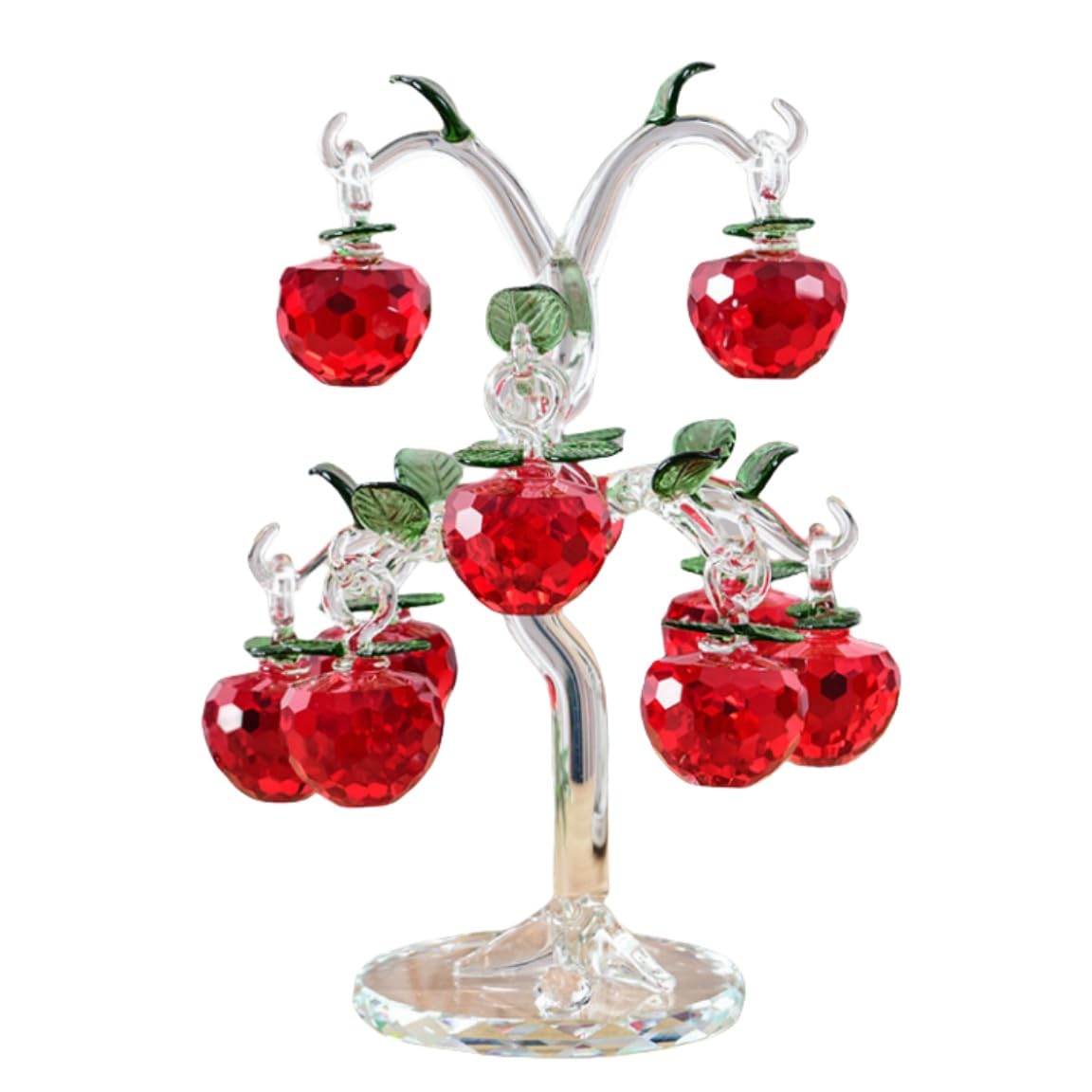 Amazon.co.jp: TAKEY赤いクリスタルアップルツリー置物おしゃれ リンゴ