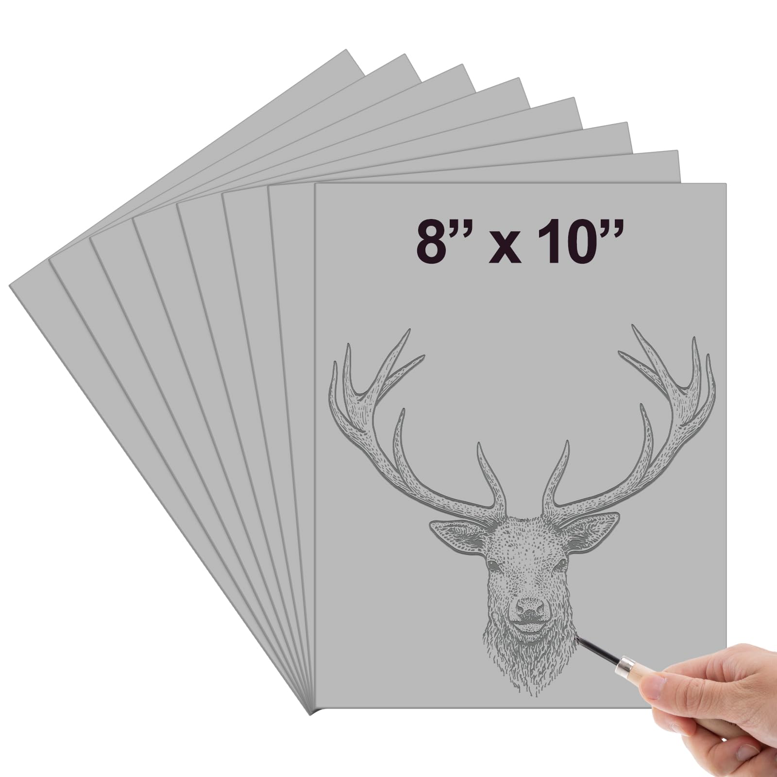 Yeaqee 2 Pcs 8 x 10 Inch Linoleum Block for Printmaking Rubber Carving Block Soft Linocut Blocks Large Linoleum Sheet Lino Plates for Engraving Art Project Artist Studio Supplies DIY Crafts, Gray