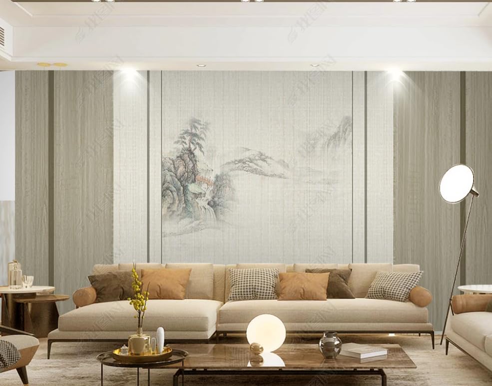 Papier peint intissé chinois pour masquer un grand mur vide de salon