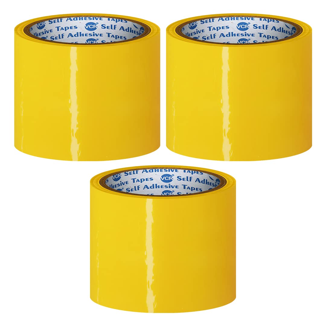 VCR Yellow Color Tape - 50 Meters in Length - 96mm / 4" Width - 03 Rolls Per Pack - BOPP Self Adhesive Tape for Arts and Craft use, Box Packing, Office and Home use (B07RVFWCVW) Amazon Price History, Amazon Price Tracker
