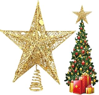 DUOLEIMI ツリートップスター クリスマス トップスター 25cm クリスマスツリー 星 クリスマス飾り デコレーション スター ゴールド