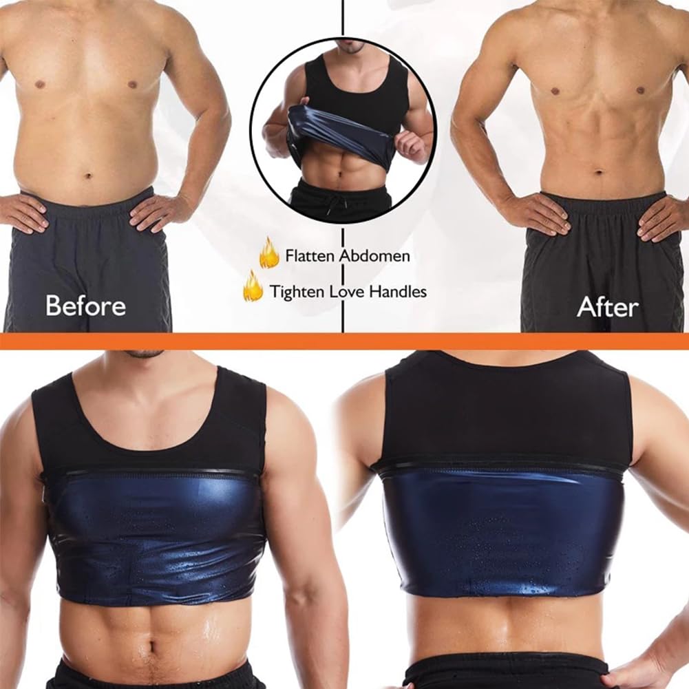 Męska kamizelka do sauna, strój do fitnessu i odchudzania potu, pas wyszczuplający, tank top, koszulka fitness, kamizelka pocąca się