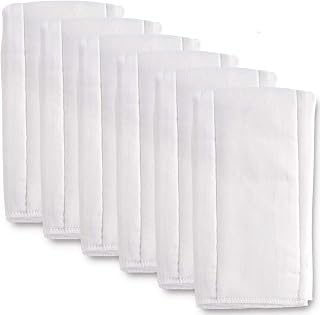 Fasoar 6-Ply 100% Cotton Prefold Cloth Diapers & Burp Cloths - Thick Absorbent Washable Reusable for Babies Toddlers 6/10/12 Pack
