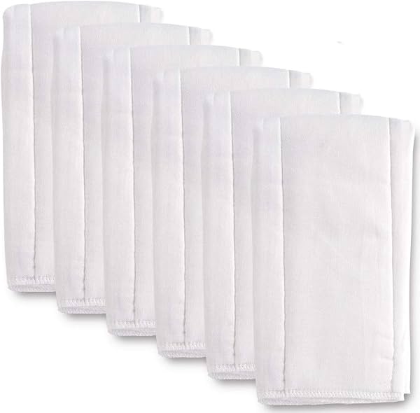 Pañales de Tela de 6 Capas para Eructos, Fasoar Gruesos Lavables y Absorbentes de Algodón para Bebés y Niños Pequeños, Multiusos, 6/10/12 unidades, 6 unidades (Paquete de 1)