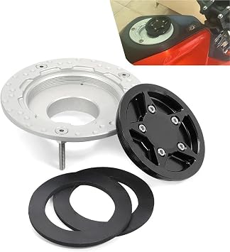 Gas cap part Motorcycle Quick Open Fuel Gas Cap Tank Cover Motorbike Parts For Y-AMAHA FZ-07 2014-2021 FJ-09 2015-2021 FZ6 N/S 2004-2009Black- Silver