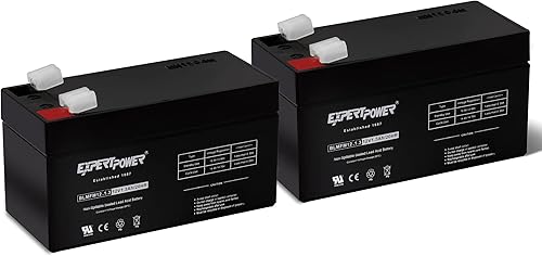 ExpertPower Batería recargable SLA de 12 V 1.3Ah con terminales F1 || (paquete de 2) no es un reemplazo para WP3_12