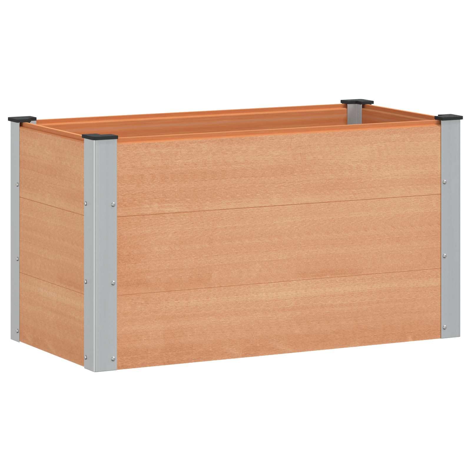 Hochbeet, Braun, 100 x 50 x 54 cm, WPC und Aluminium für den Garten