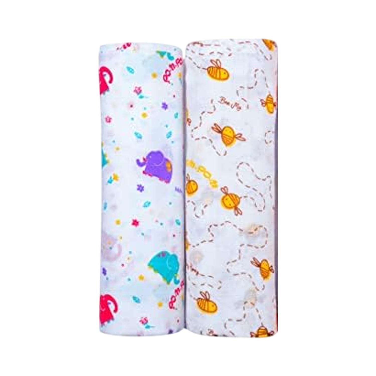 BUMSIES Swaddle for Baby, 100% Muslin Cotton 2 Layer Baby Swaddle Wrap/Blanket, Swaddle Wrap for New Born Baby, Perfect for Gifting | Size- 90X90 cm, 0-6 Months, Printed, Set of 2-image-45