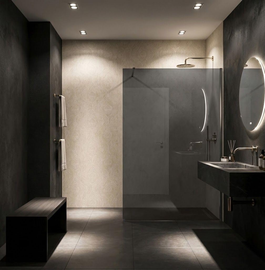 Rea ścianka prysznicowa Flexi Grey 80, Chrom