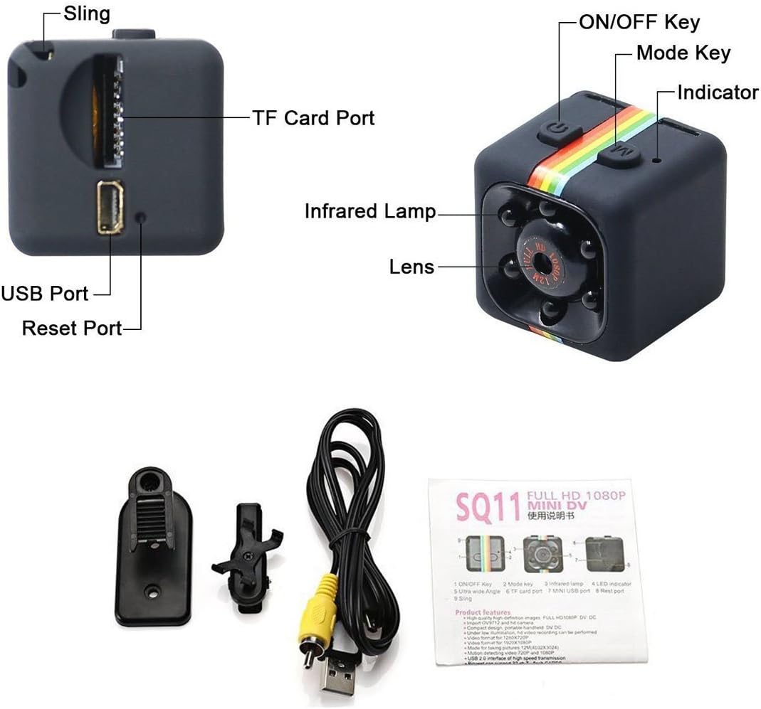 Rеvіеw CloverTale Mini Hidden Spy Camera Night Vision 1080P HD Video Recorder Portable Tiny with Night Vision and Motion Detection Security Camera for Drones, FPV, Home and Office Surveillance