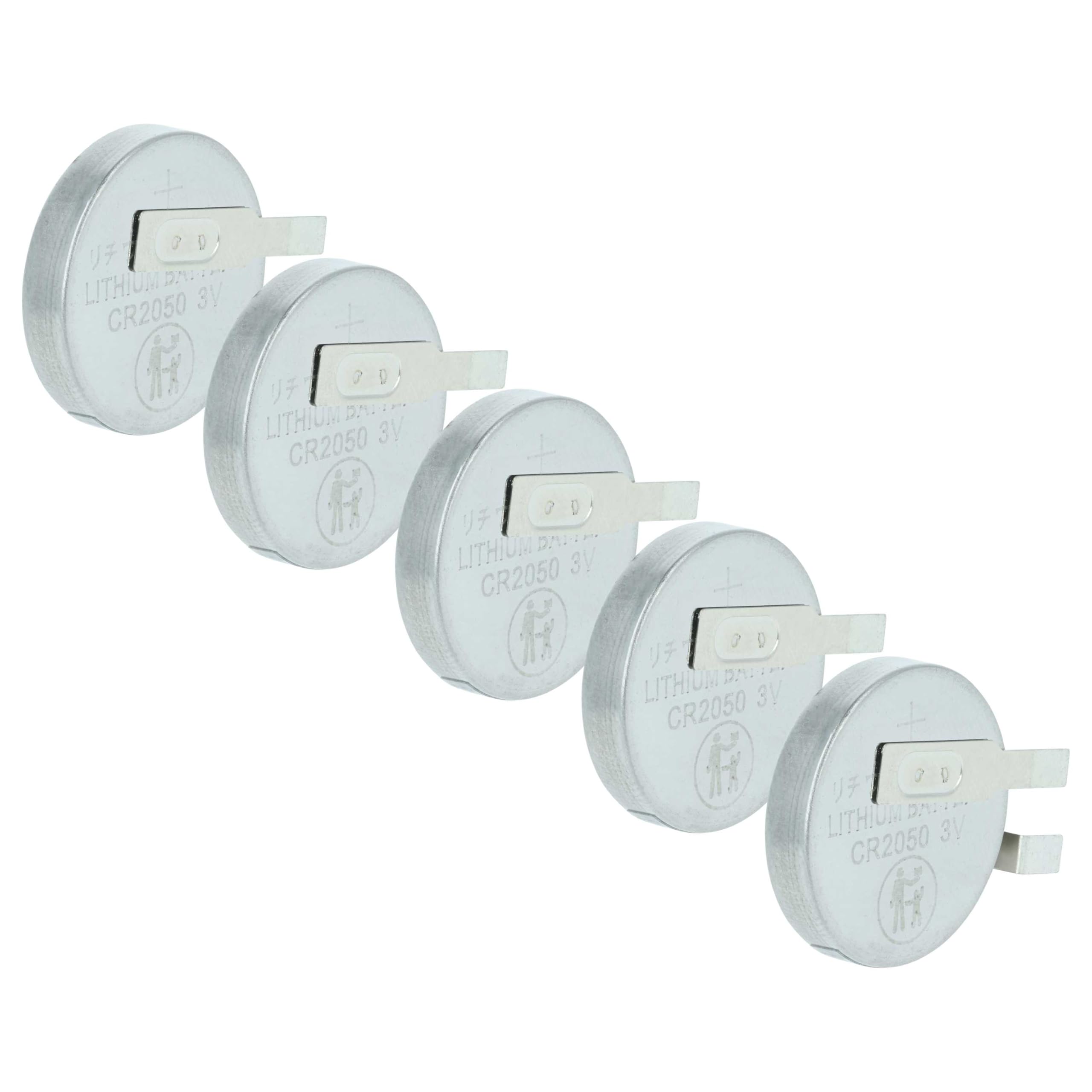 vhbw 5X Li-Ion Batería de botón de Repuesto reemplaza Maxell CR2050HR 350 mAh 3 V Compatible para lámparas solares, etc.