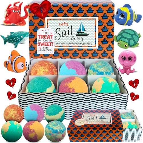 Bath Bombs for Kids with Surprise Inside - Organic, Gentle & Kid Friendly Bubble Bath Fizzies with...