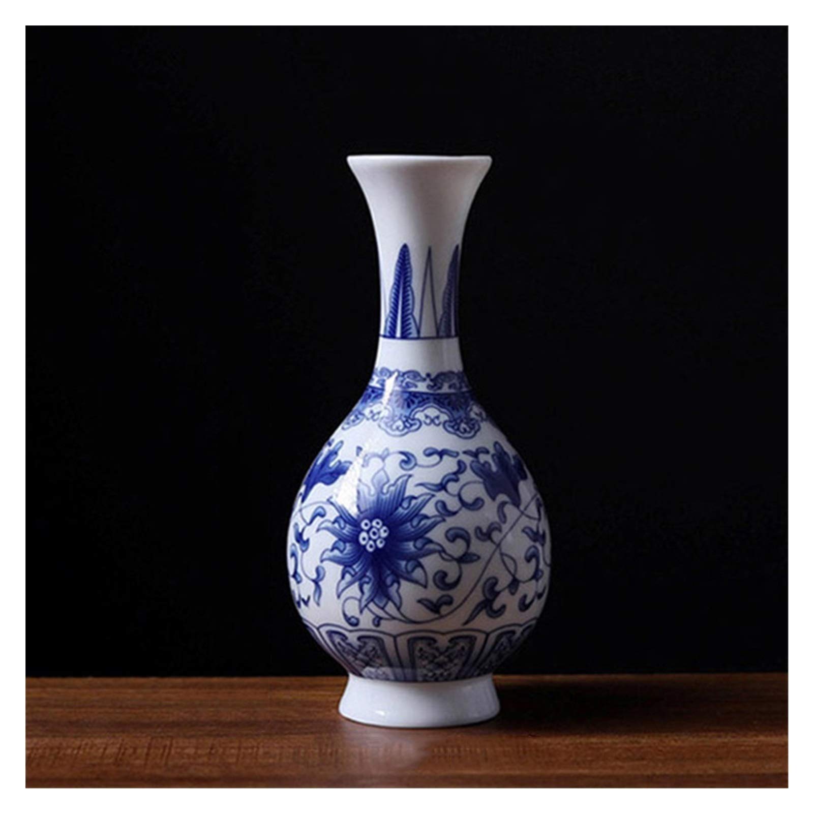 asdchZen Vases Vintage Home Decor Ceramic Flower Vases For Homes Antique Traditional Chinese Blue And White Porcelain Vase For Flowers Vases For Decor,Q