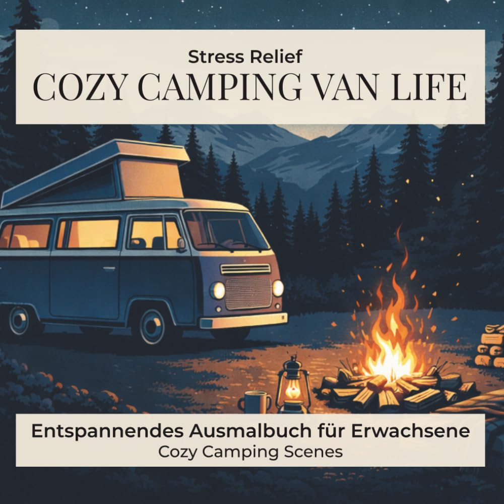 Camping & Van Life Malbuch: Outdoor-Abenteuer • 24 inspirierende Designs zum Ausmalen: Einseitig bedruckt • Perfekt für Outdoor Fans • Reise Ästhetik