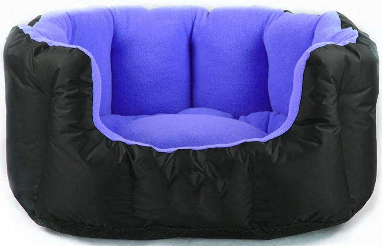 Reversible Dual Color Ultra Soft Ethnic Designer Bed for Dog & Cat (Export Quality), Royal Blue/Black, Small, 850 g
