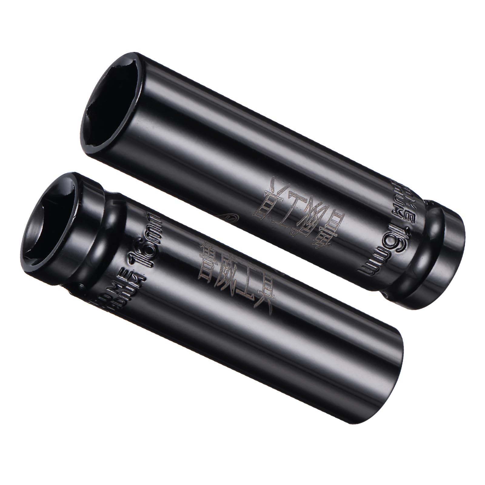 Deep Impact Socket, 1/2" Drive 16mm Socket, CR-V Steel Rounded Corner Design 6-Point Deep Impact Socket - (Applications: for Screw Installation and Removal), 2-Pieces