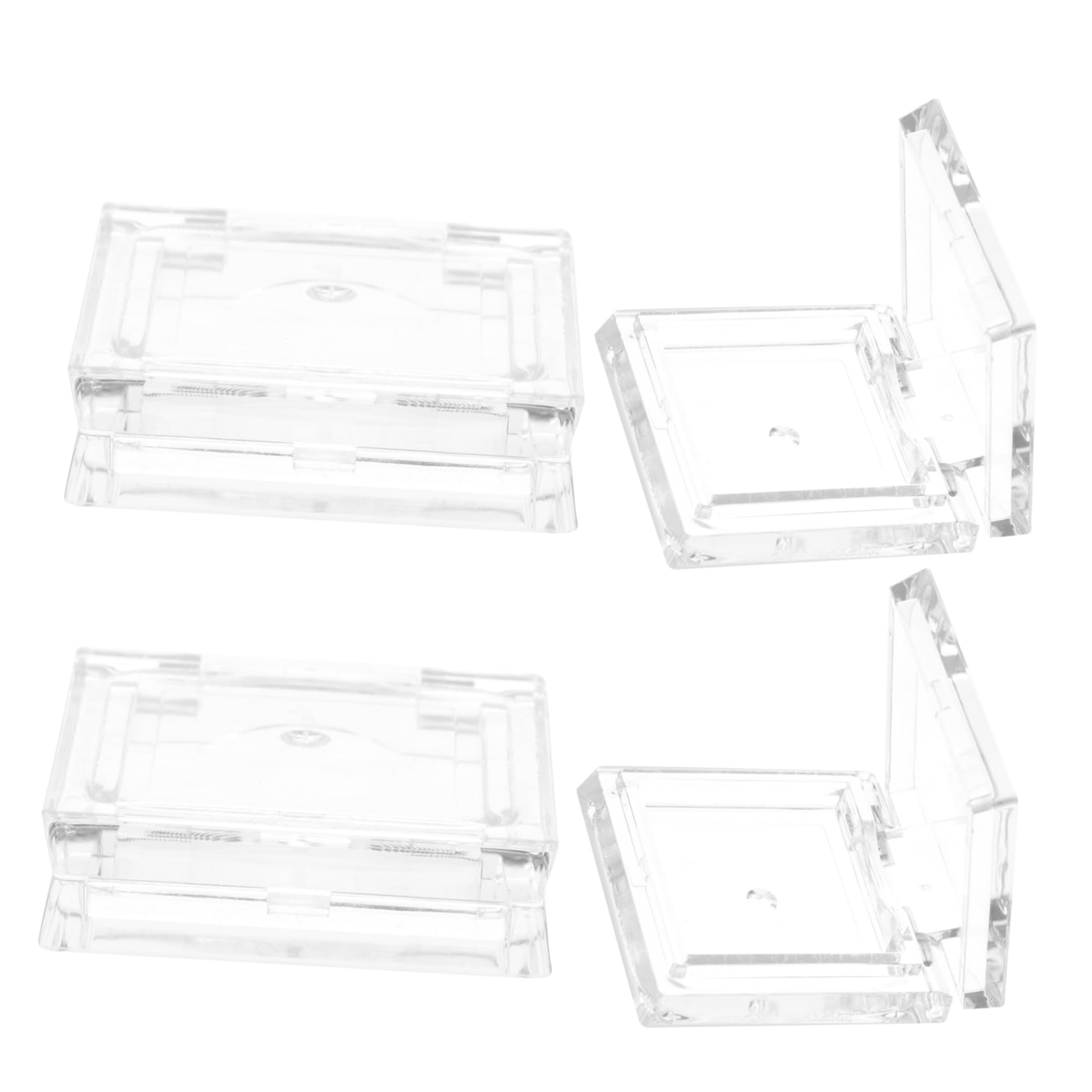 SOESFOUFU 4pcs Square Mini Single Eyeshadow Box for Women Cosmetics Containers Lip Gloss Cases