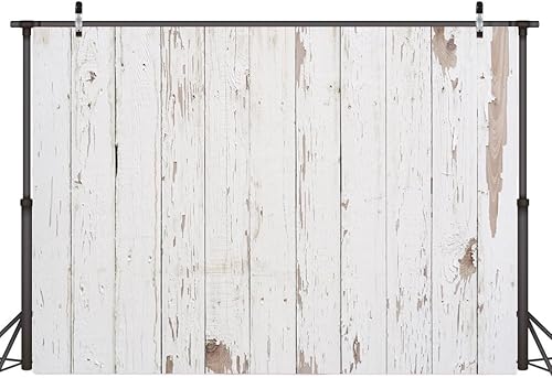 Miniatura 8 de AIIKES Telón de fondo de madera vintage de 8 x 6 pies, fondo de madera blanca para fotografía de recién nacido, decoración de fiesta de cumpleaños,